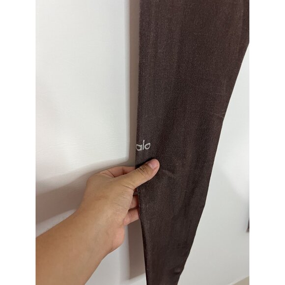 Alo Yoga Posh Leggings In Velvet Velour Purple High Waist Full Length Size S - Picture 5 of 6